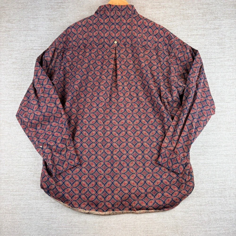VTG Tommy Hilfiger Mens XL Blue Red Paisley Vintage 90s Button Down Shirt Preppy